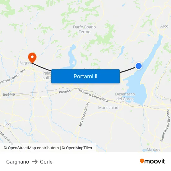 Gargnano to Gorle map