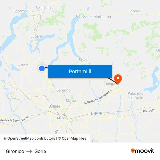 Gironico to Gorle map