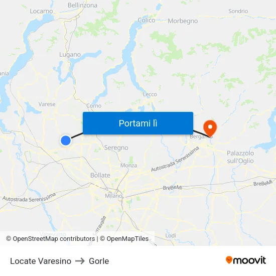 Locate Varesino to Gorle map