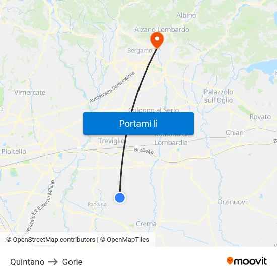 Quintano to Gorle map