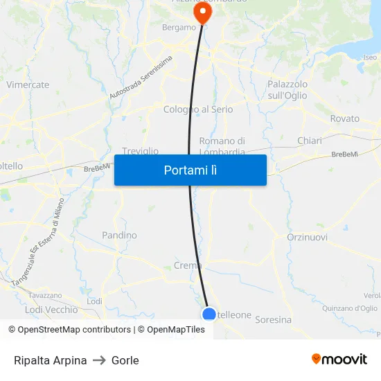 Ripalta Arpina to Gorle map