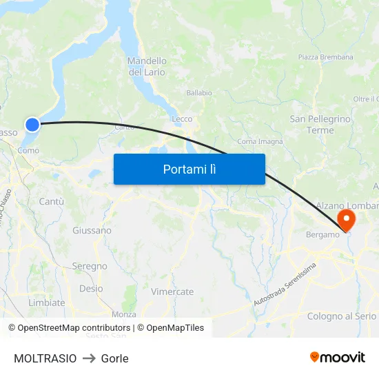 MOLTRASIO to Gorle map