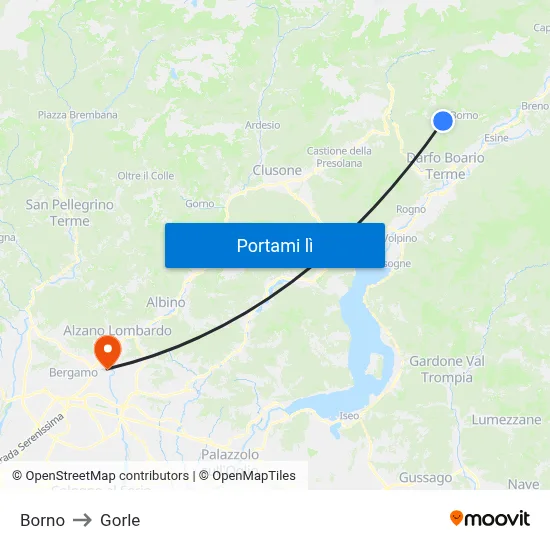 Borno to Gorle map
