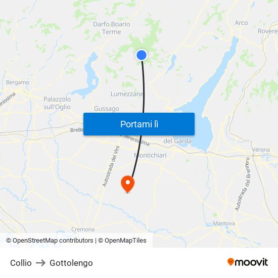 Collio to Gottolengo map