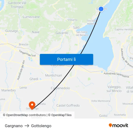 Gargnano to Gottolengo map