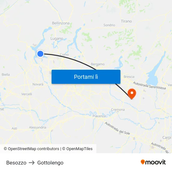 Besozzo to Gottolengo map