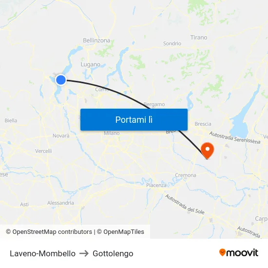 Laveno-Mombello to Gottolengo map