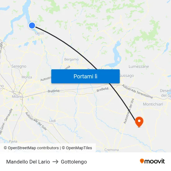 Mandello Del Lario to Gottolengo map