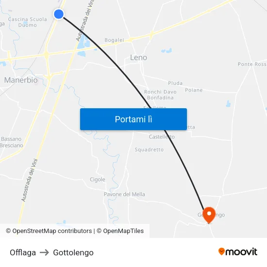 Offlaga to Gottolengo map