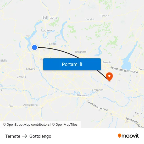 Ternate to Gottolengo map