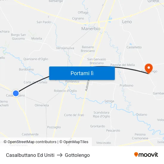 Casalbuttano Ed Uniti to Gottolengo map