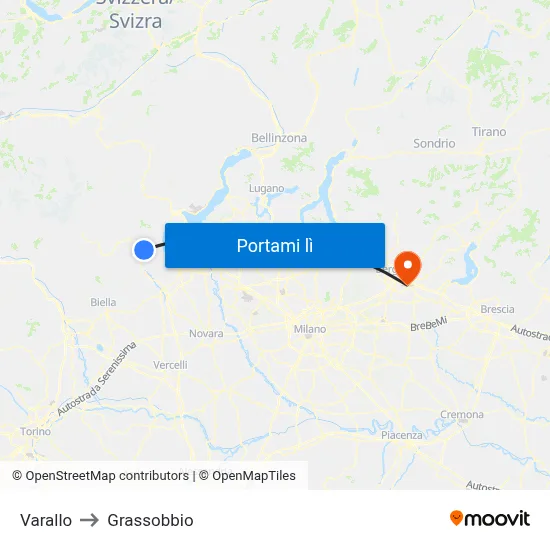 Varallo to Grassobbio map