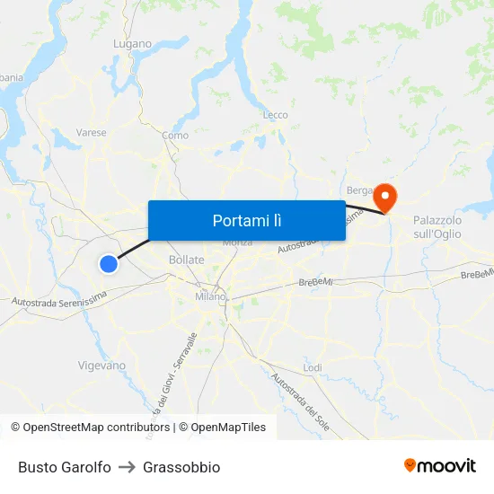 Busto Garolfo to Grassobbio map
