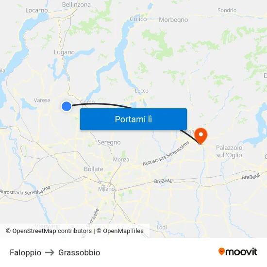 Faloppio to Grassobbio map