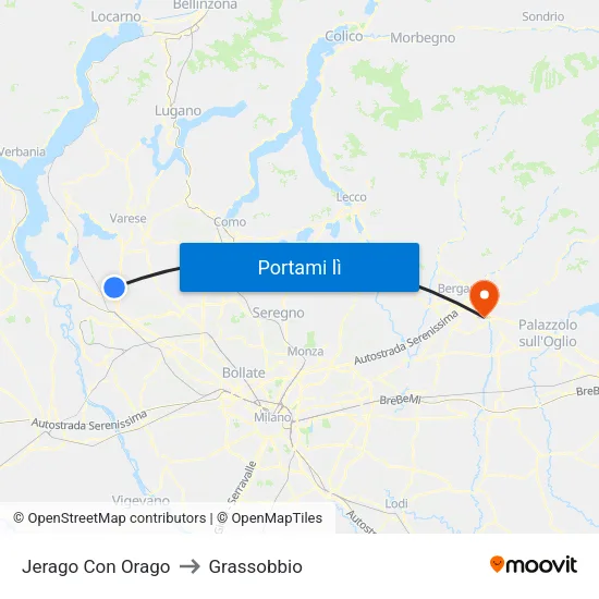 Jerago Con Orago to Grassobbio map