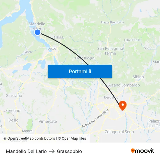 Mandello Del Lario to Grassobbio map