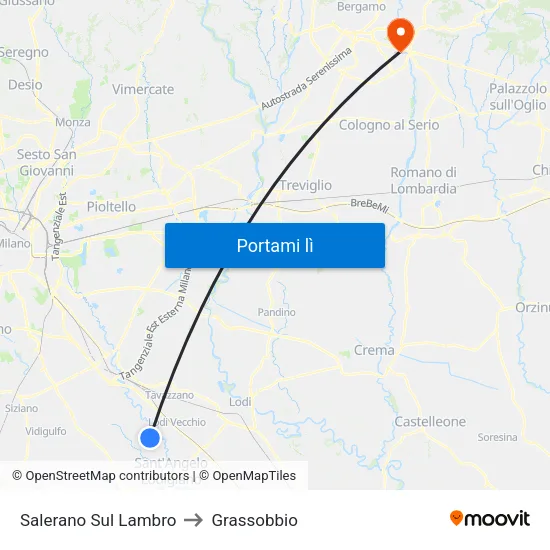 Salerano Sul Lambro to Grassobbio map