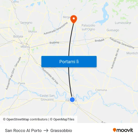 San Rocco Al Porto to Grassobbio map