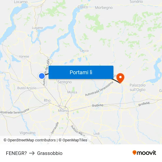 FENEGR? to Grassobbio map