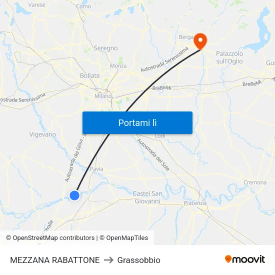 MEZZANA RABATTONE to Grassobbio map