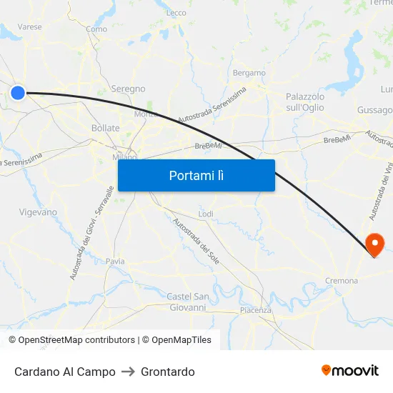 Cardano Al Campo to Grontardo map