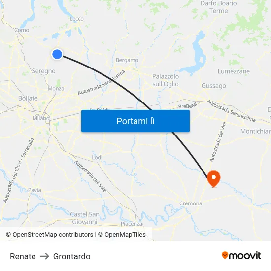 Renate to Grontardo map