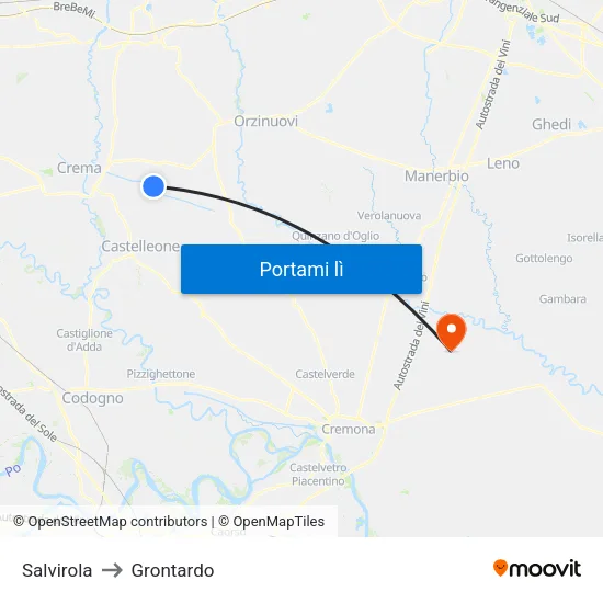Salvirola to Grontardo map