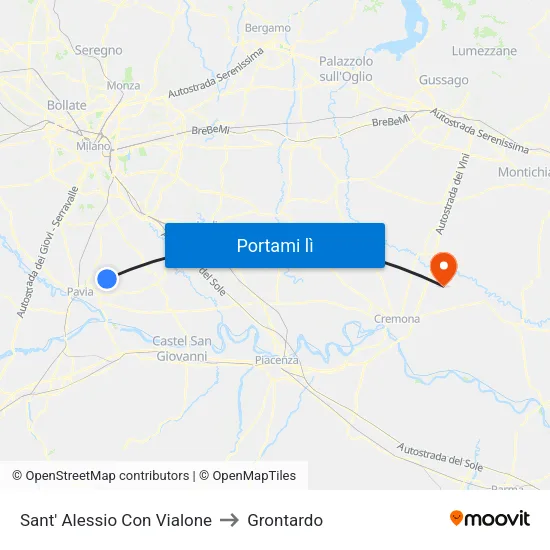Sant' Alessio Con Vialone to Grontardo map