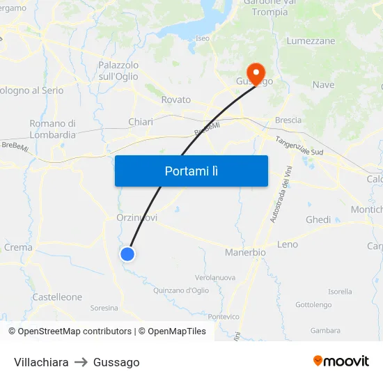 Villachiara to Gussago map