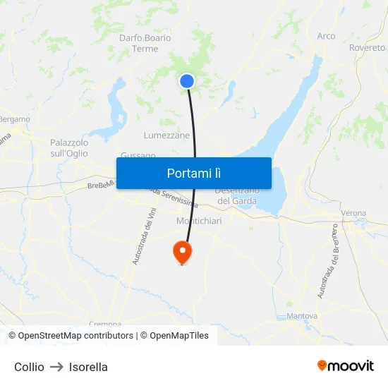 Collio to Isorella map