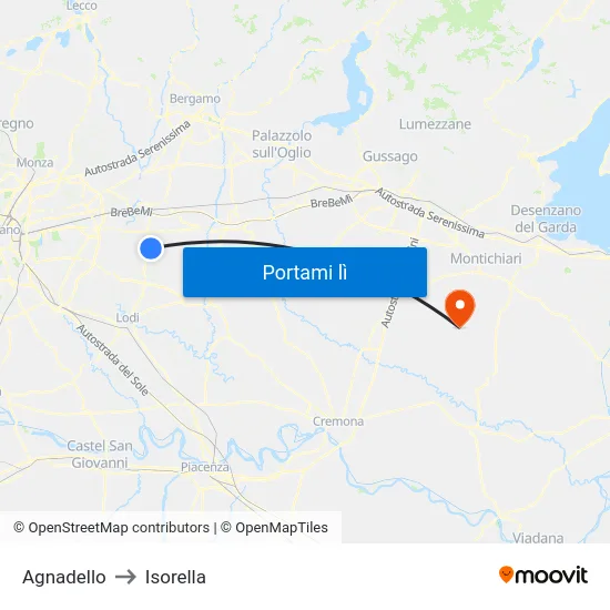 Agnadello to Isorella map
