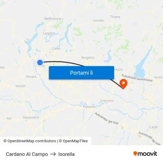 Cardano Al Campo to Isorella map