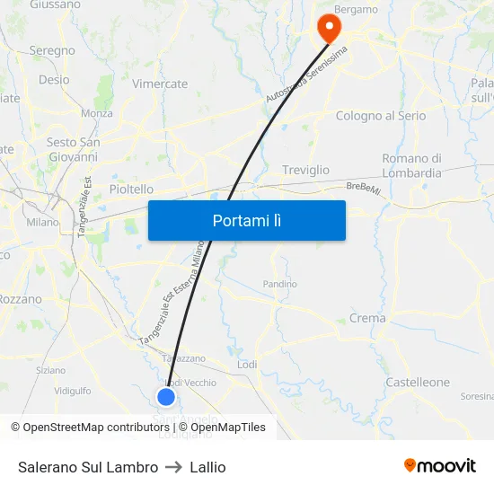 Salerano Sul Lambro to Lallio map