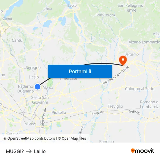 MUGGI? to Lallio map