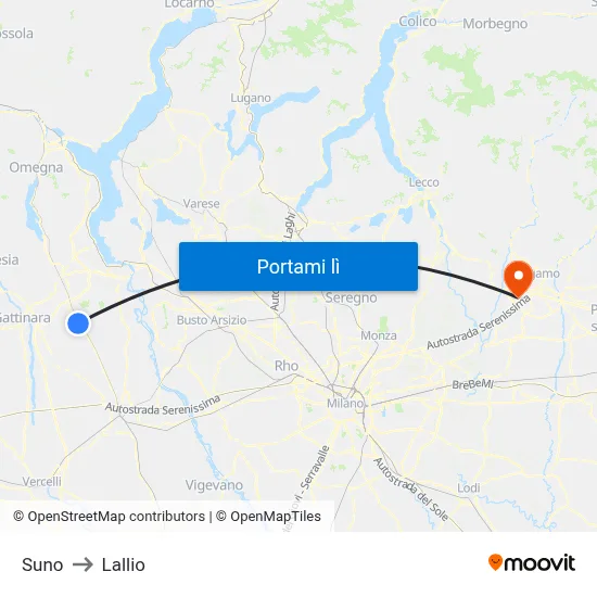 Suno to Lallio map
