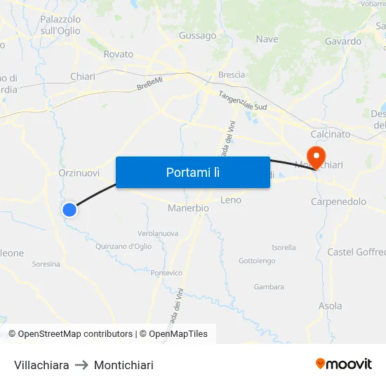 Villachiara to Montichiari map