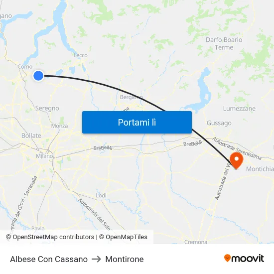 Albese Con Cassano to Montirone map