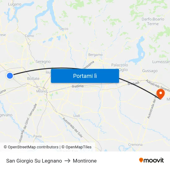 San Giorgio Su Legnano to Montirone map