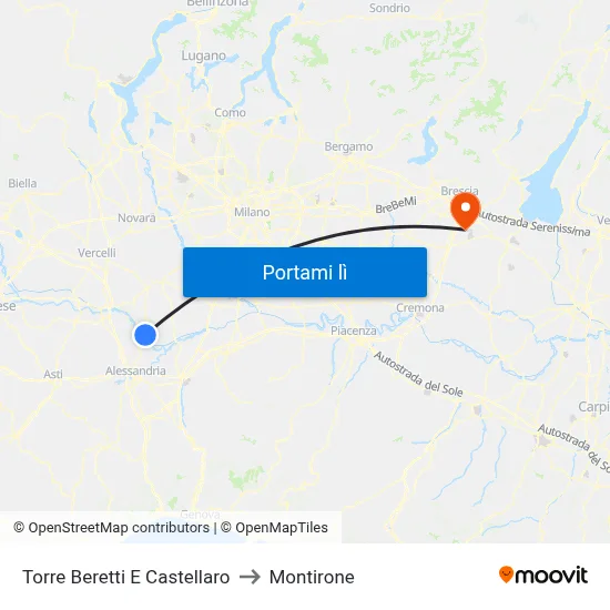 Torre Beretti E Castellaro to Montirone map