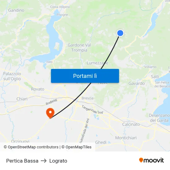 Pertica Bassa to Lograto map