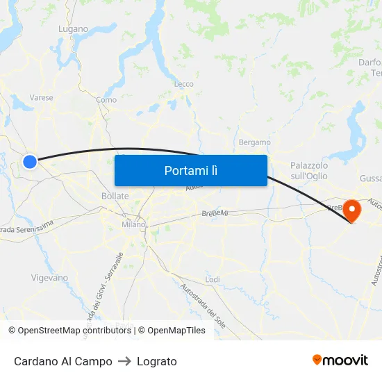 Cardano Al Campo to Lograto map