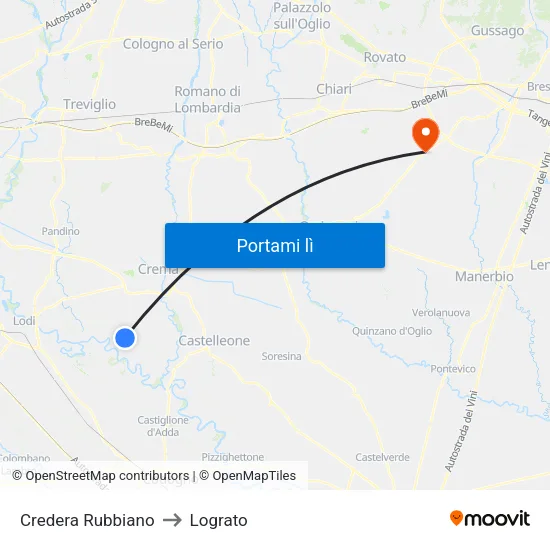 Credera Rubbiano to Lograto map
