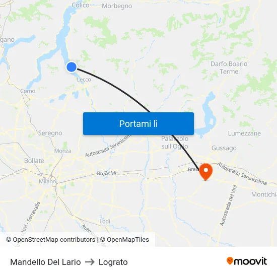 Mandello Del Lario to Lograto map