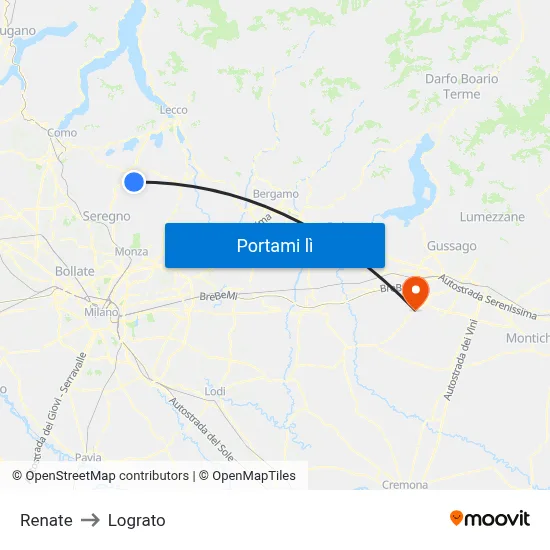 Renate to Lograto map