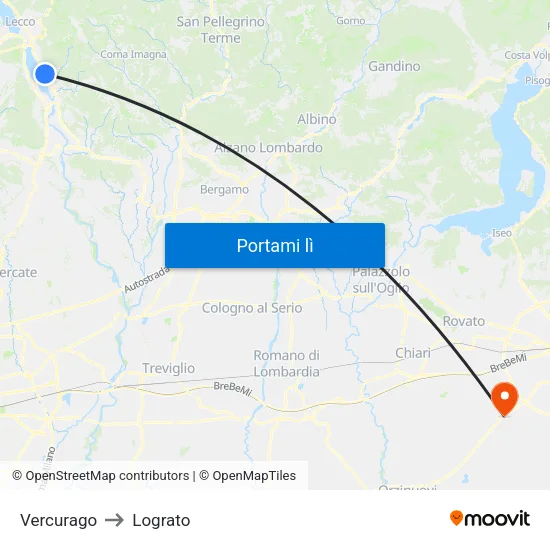 Vercurago to Lograto map