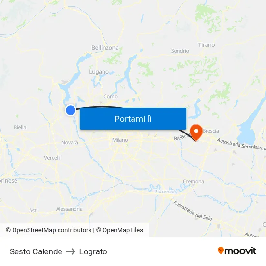 Sesto Calende to Lograto map