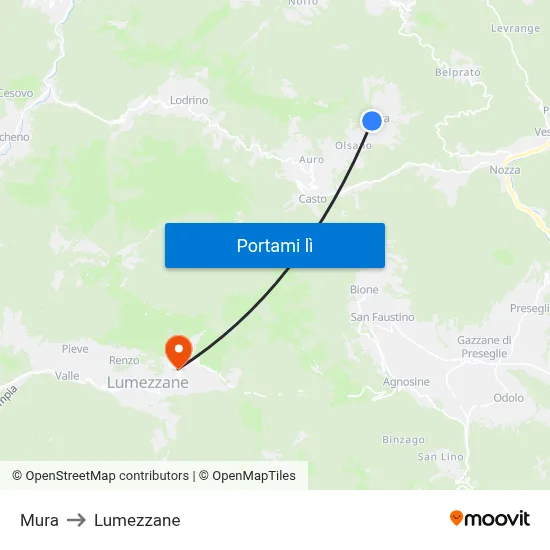 Mura to Lumezzane map
