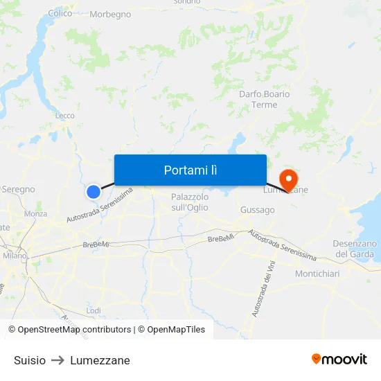 Suisio to Lumezzane map