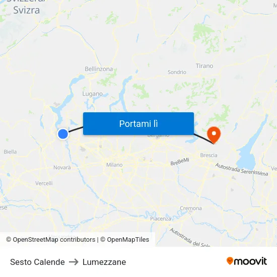 Sesto Calende to Lumezzane map