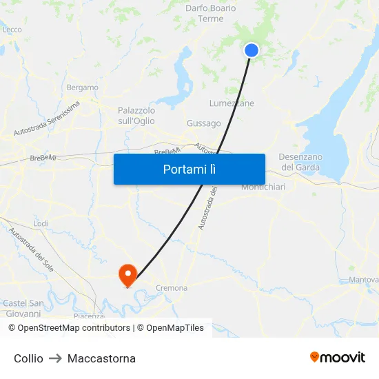 Collio to Maccastorna map
